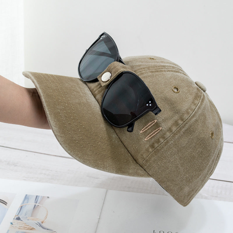 Gorra de béisbol con gafas de sol estilo piloto con orejas de gato 