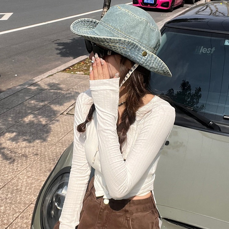 Sombrero para el sol con correa de letra al aire libre 