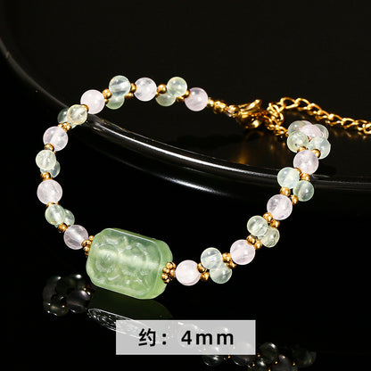 Natural grape stone powder crystal mixed bracelet