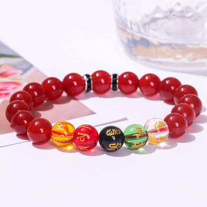 Agate six-character mantra bracelet