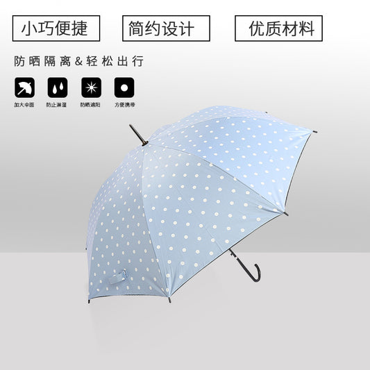 Polka Dot Double-Person Umbrella Automatic Black Coating