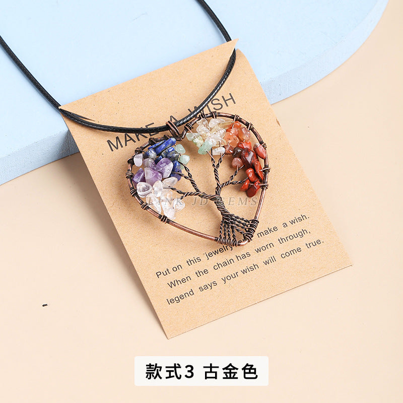 Natural colorful crystal gravel fortune tree