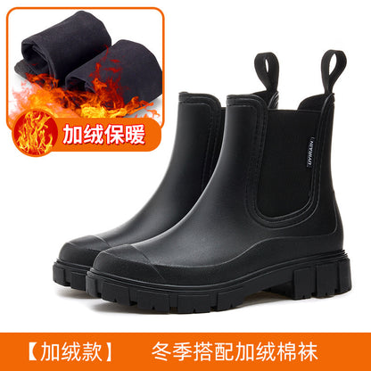 Fashion Chelsea rain shoes women's platform waterproof