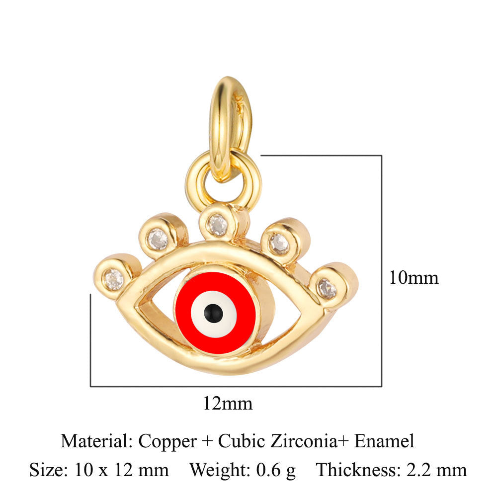 Pearl Peach Heart Devil's Eye Copper Zircon Pendant