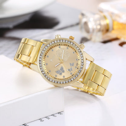 Alloy Diamond Ladies Butterfly Watch