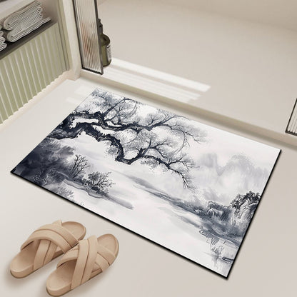 Diatomaceous earth ink wash bath mat