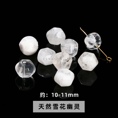 Natural white crystal jewelry accessories loose bead engraving