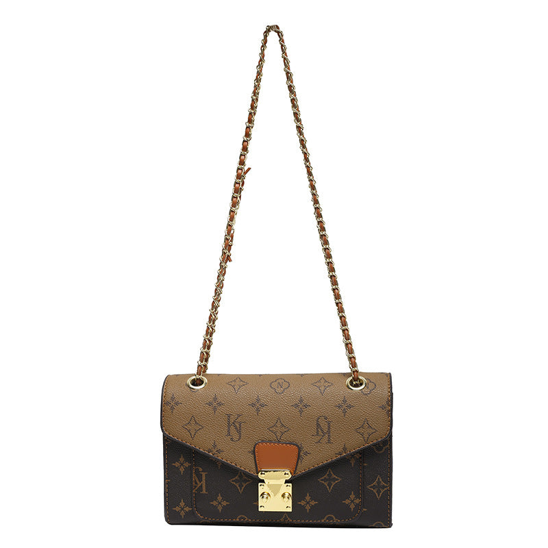 Chain bag female retro print