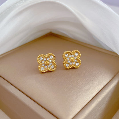 Minimalist Lucky Clover Stud Earrings for Parties