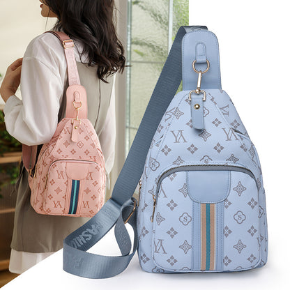 Printed breast bag travel small backpack