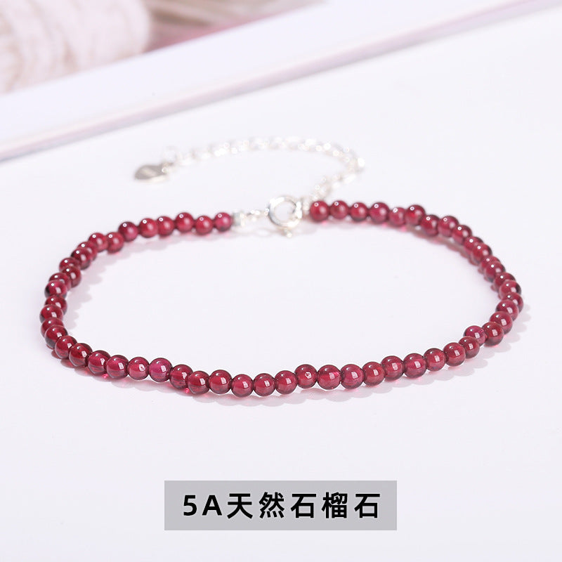 3Mm natural stone crystal agate round bead extremely fine bracelet