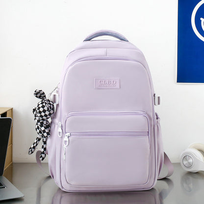 Men's and women's solid color leisure travel backpack wholesale