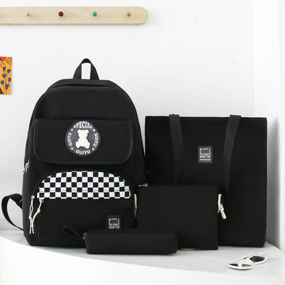 Schoolbag, four-piece backpack