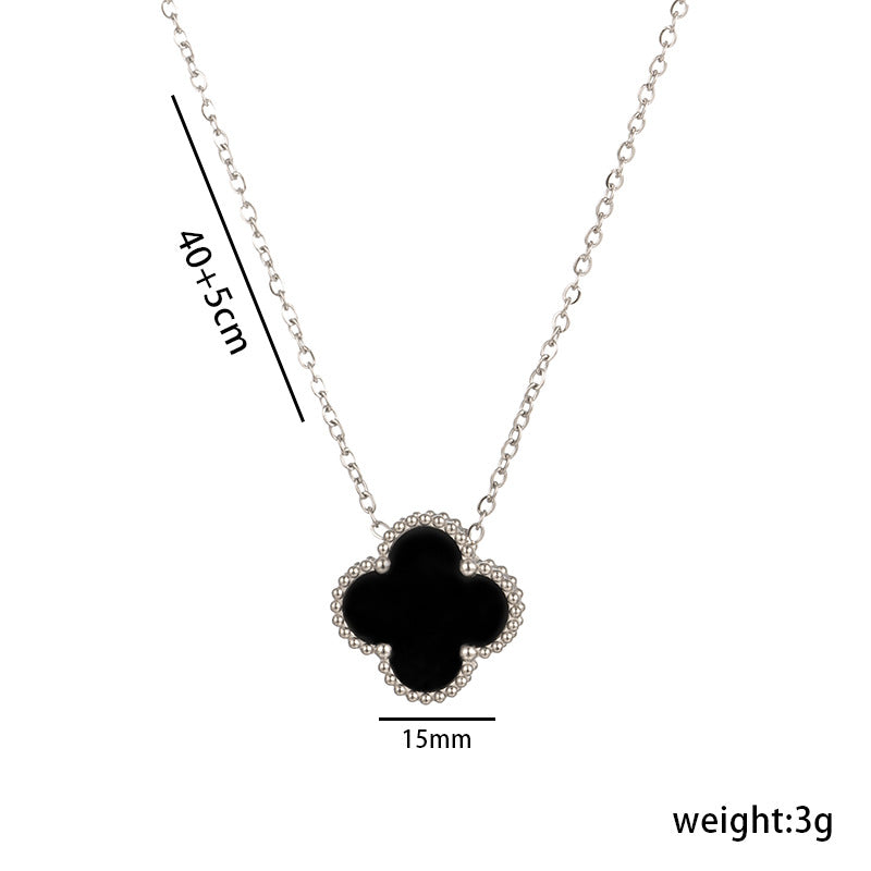 High-Quality Double-Sided Clover Necklace, Titanium Steel