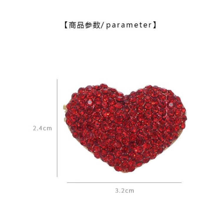 Full Diamond Red Love Brooch