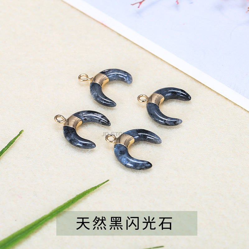 Stone crescent pendant fashion