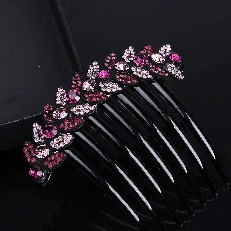 Peine de disco con tapón de acrílico de diamante completo, accesorios para el cabello 