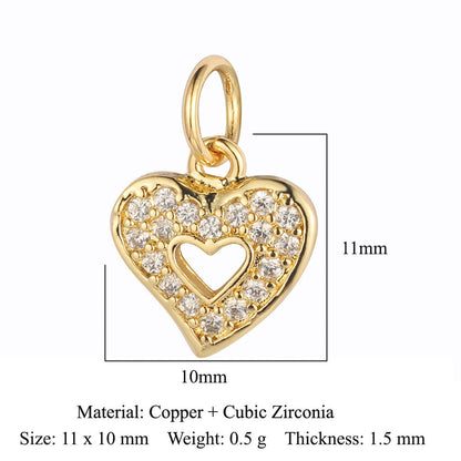 Copper zircon love pendant.