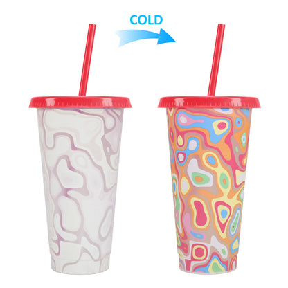 710Ml temperature-sensitive plastic color-changing cup