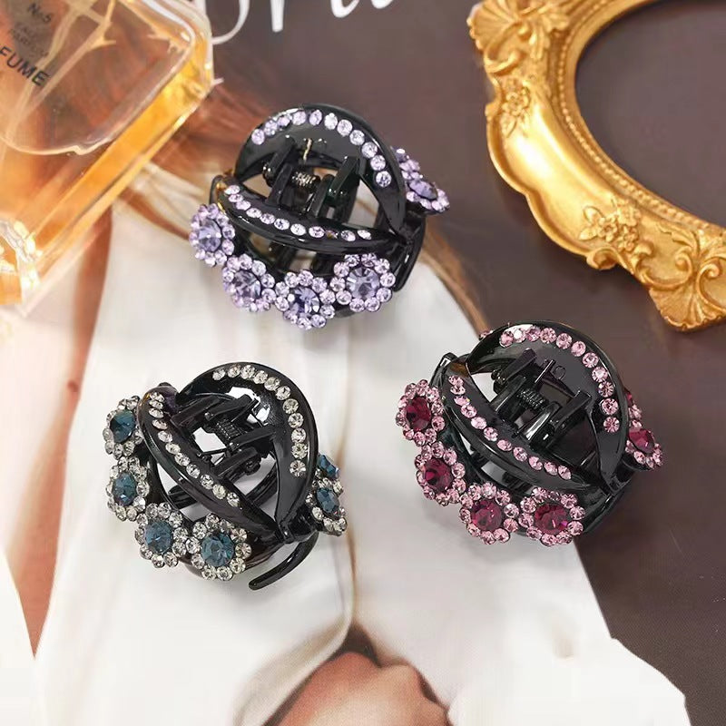 Rhinestone Flower Medium Ponytail Hairpin