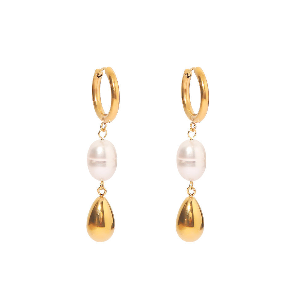 Natural pearl 18K gold plated earrings