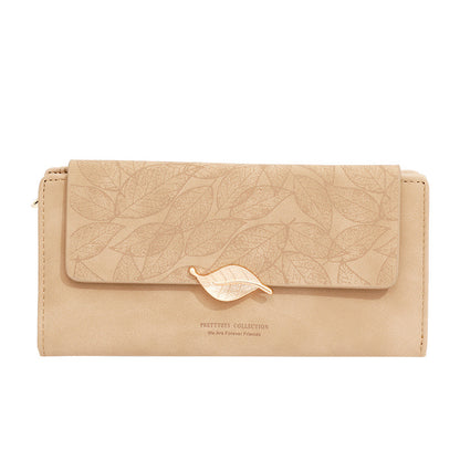 Leaf buckle large capacity women's wallet