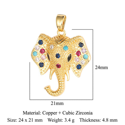 Fly color zirconium copper micro-inlaid necklace pendant