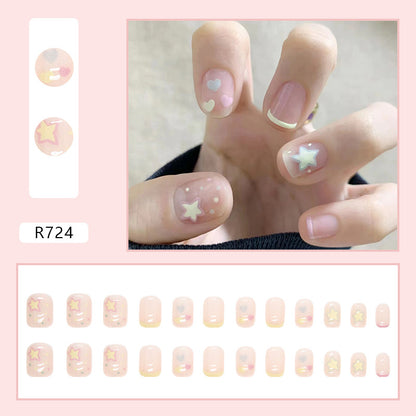 Short Star French Nails