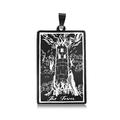 5 pcs/bag gun black tarot brand titanium steel pendant