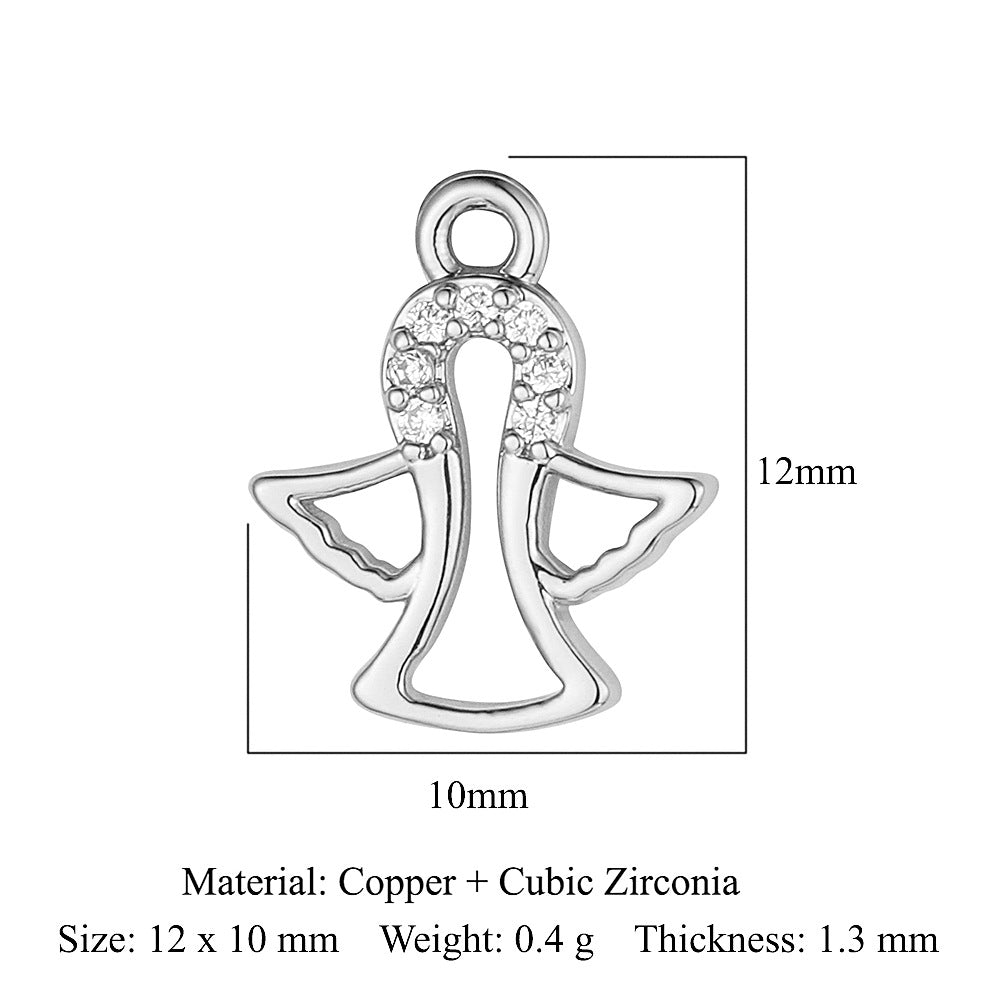 Cross butterfly copper zircon pendant.