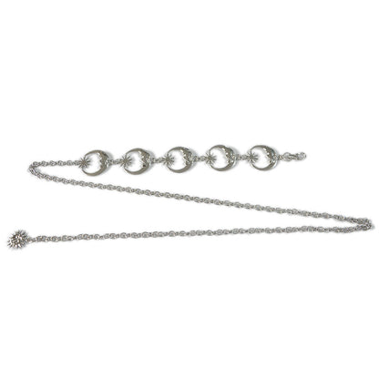 Sun and Moon Buckle Decorative Chain Metal Waist Chain