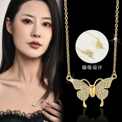 Magnetic butterfly necklace