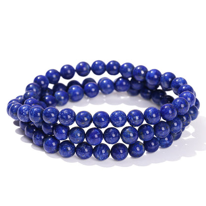 6A natural Afghan lapis lazuli three-circle bracelet.