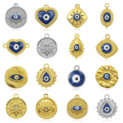 3 pcs/pack stainless steel geometric eye pendant