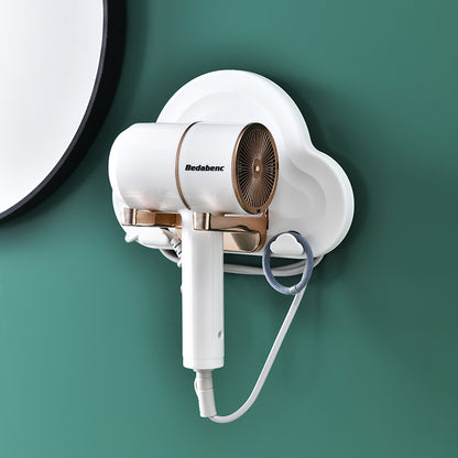 Cloud Hair Dryer HolderNo Hole Wall Mounted Folding Shelf