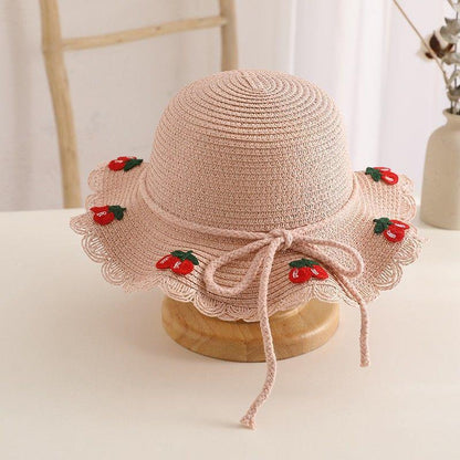 Kids Sun Hat Baby Straw Bag Set Girls' Cute Wide Brim Sun