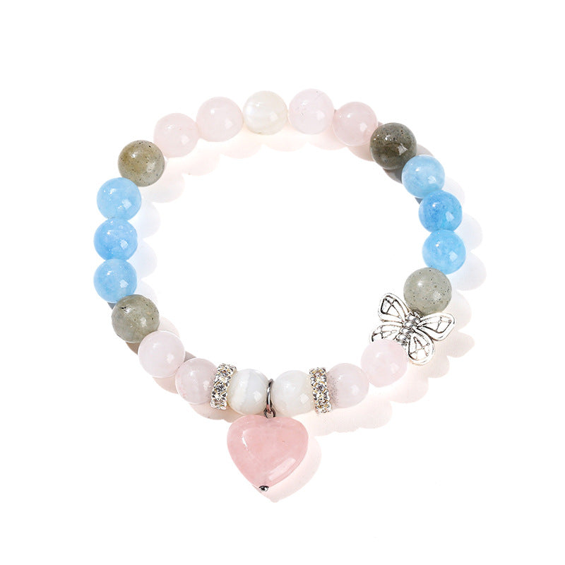 Natural powder crystal blue chalcedony bracelet