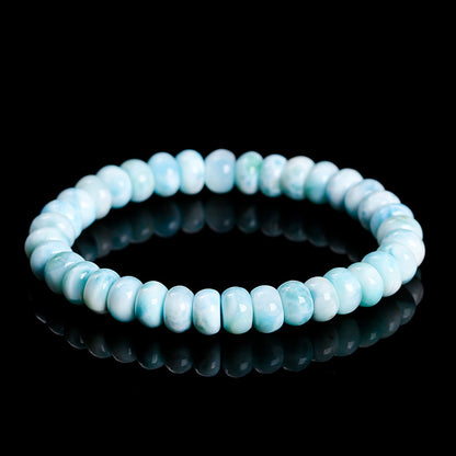 Natural sea pattern stone abacus bead bracelet