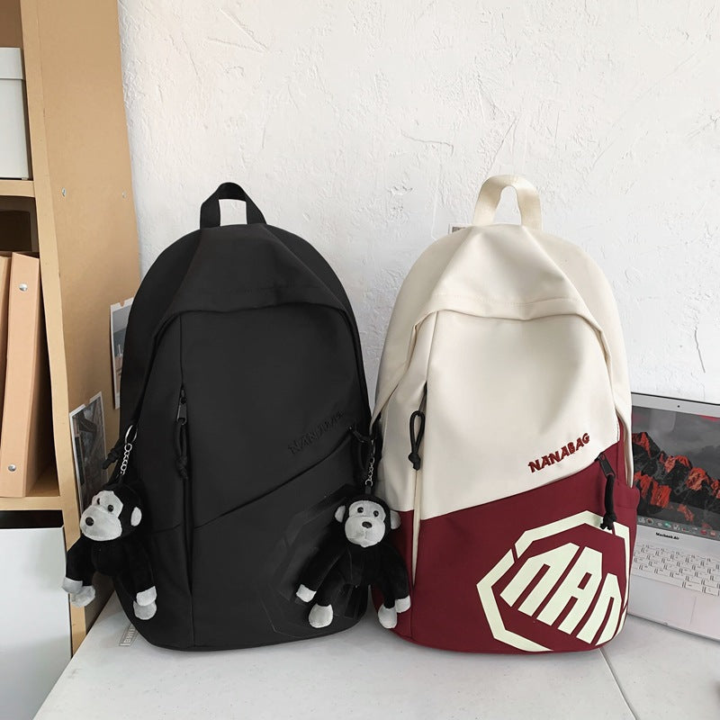 College student backpack men and women schoolbag