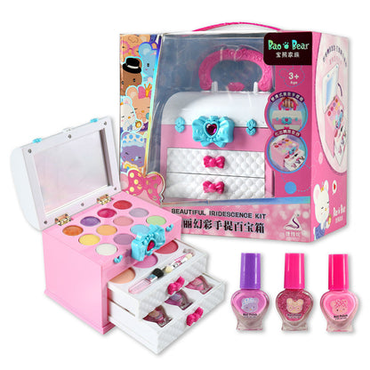 Children's Makeup Toy Set: Princess Beauty Makeup Lipstick Girls' Nail Polish Pretend Play Handheld Makeup Case