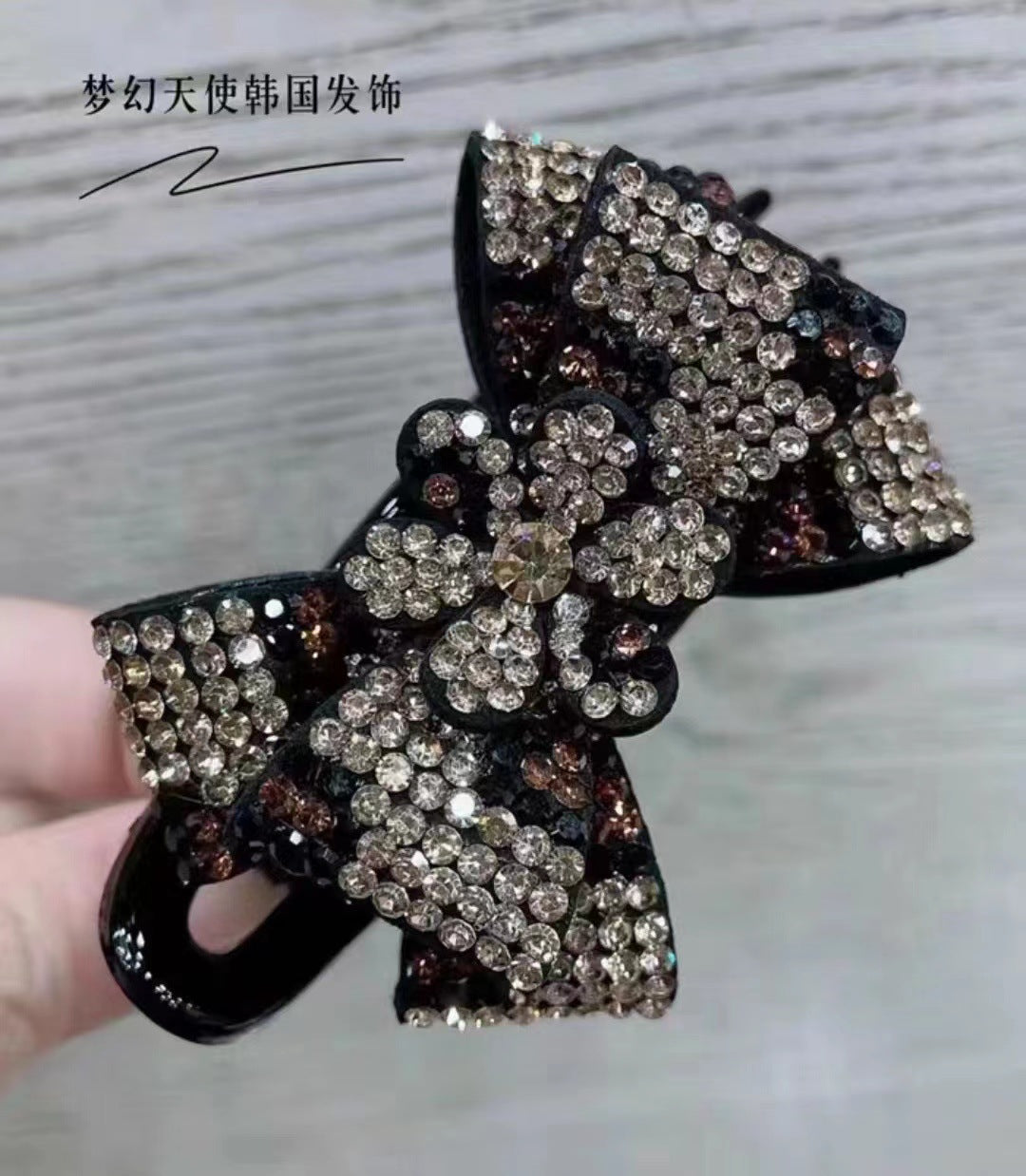 New leopard print butterfly three-tooth grab clip