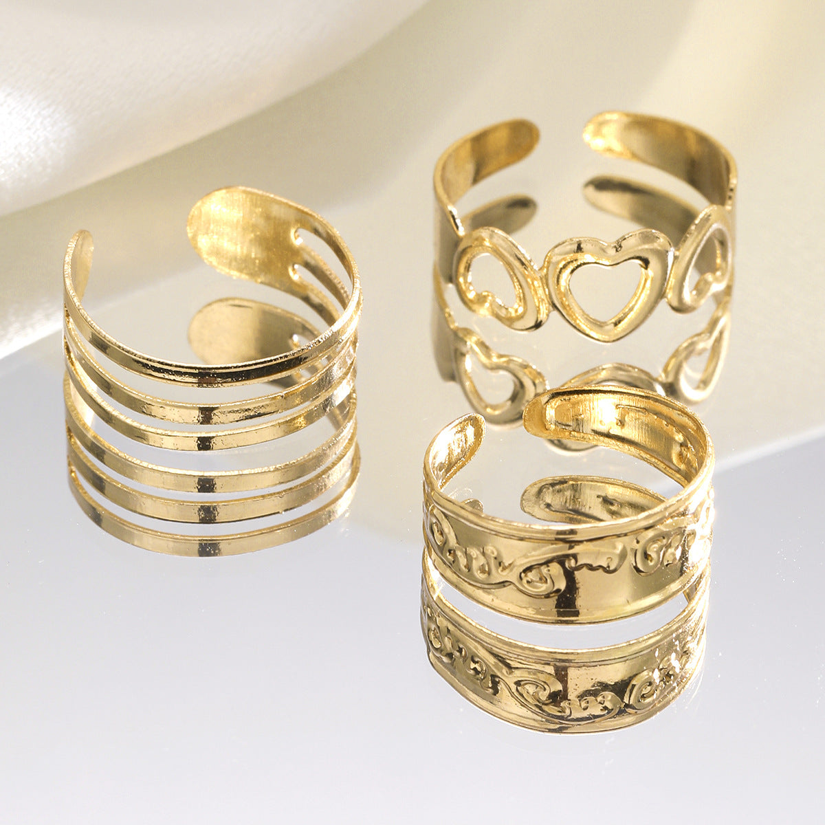 Beach Vacation Metal Ankle Ring Set 3 Pieces