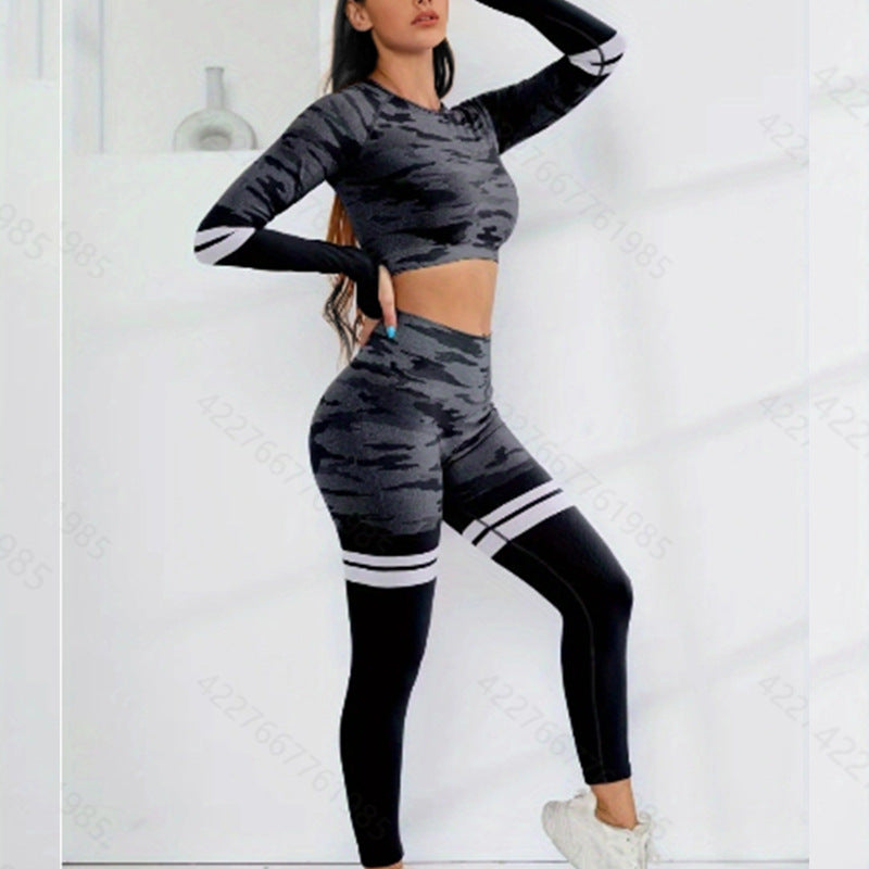 Premium Camouflage Yoga Long Sleeve Set