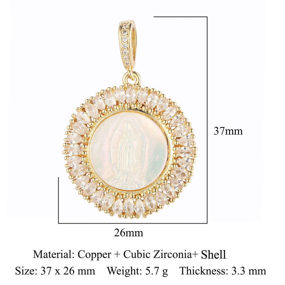 Flower Virgin Star Eye Copper Zircon Pendant