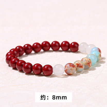 Zisha Shoushan stone white jade bracelet