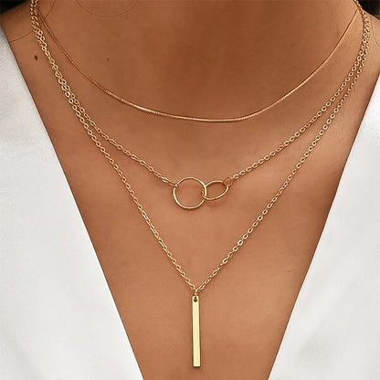 Creative three-layer alloy clavicle chain