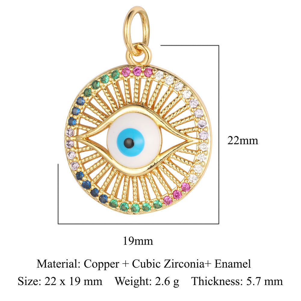 Evil Eye Copper Zircon Pendant