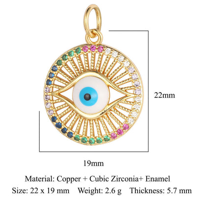 Evil Eye Copper Zircon Pendant