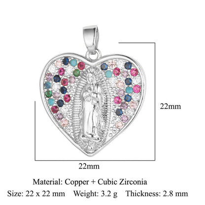 Copper zircon Virgin Mary pendant pendant