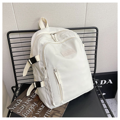 Backpack schoolgirl travel solid color